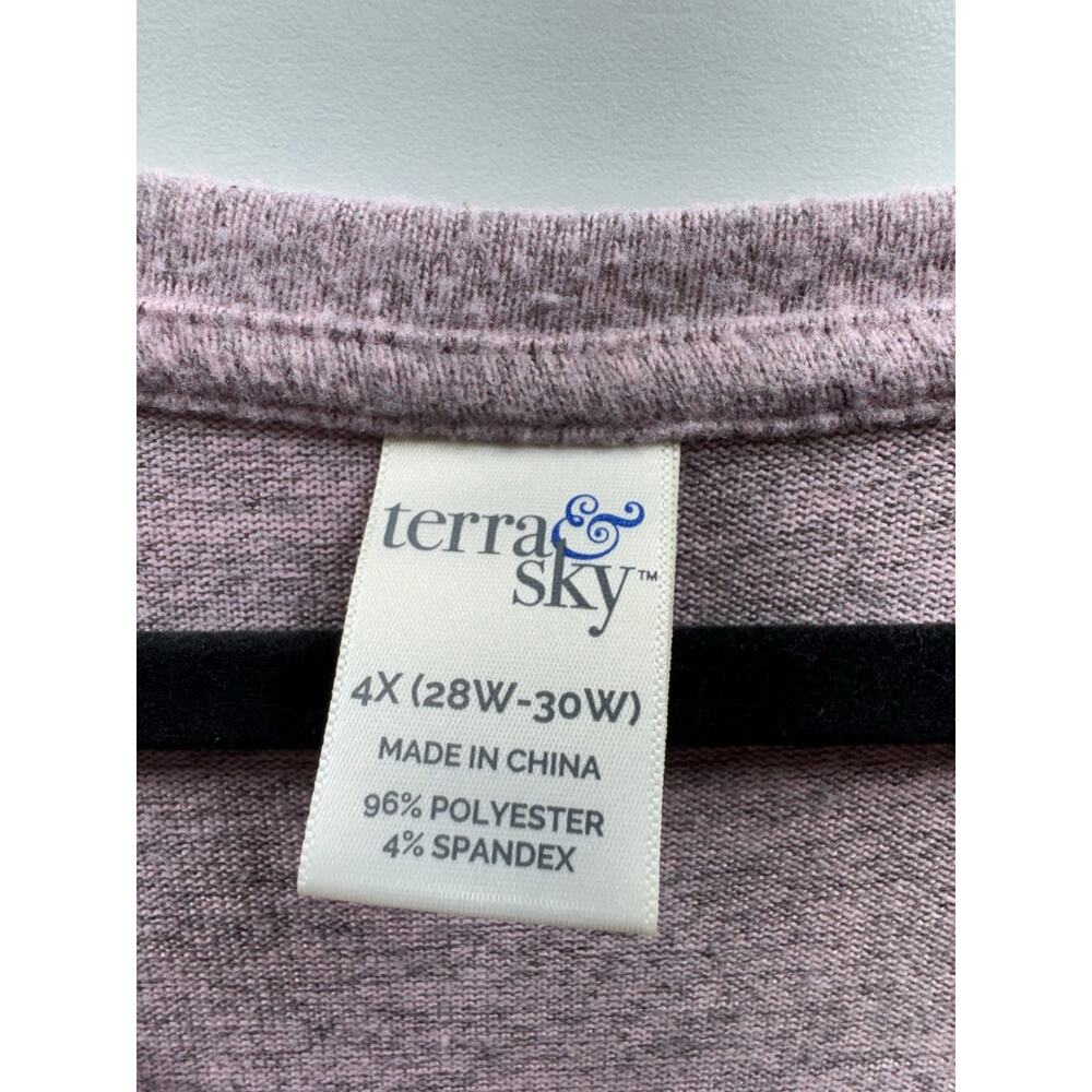 Terra & Sky Women’s 4X (28W-30W) Dusty Rose Sweater Pullover Romantic Feminine - Picture 4 of 15